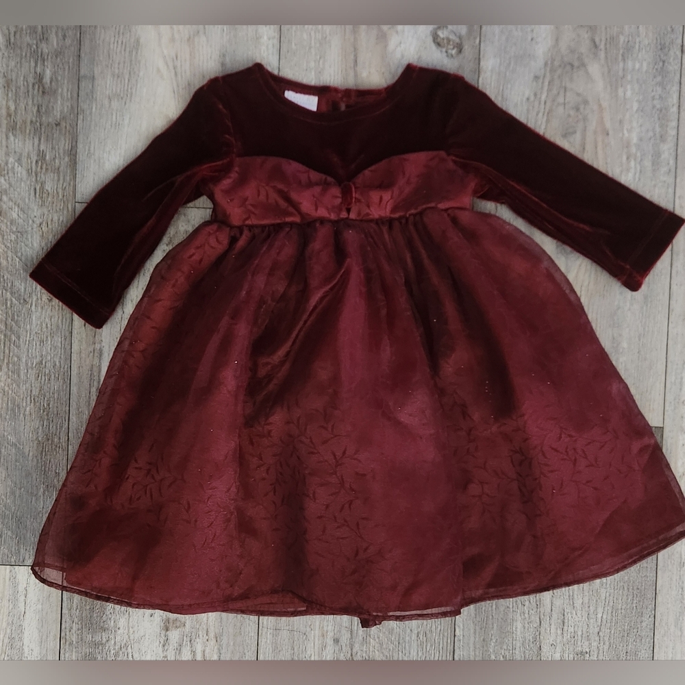 Perfectly Dressed Burgundy Velvet Dress for Girls